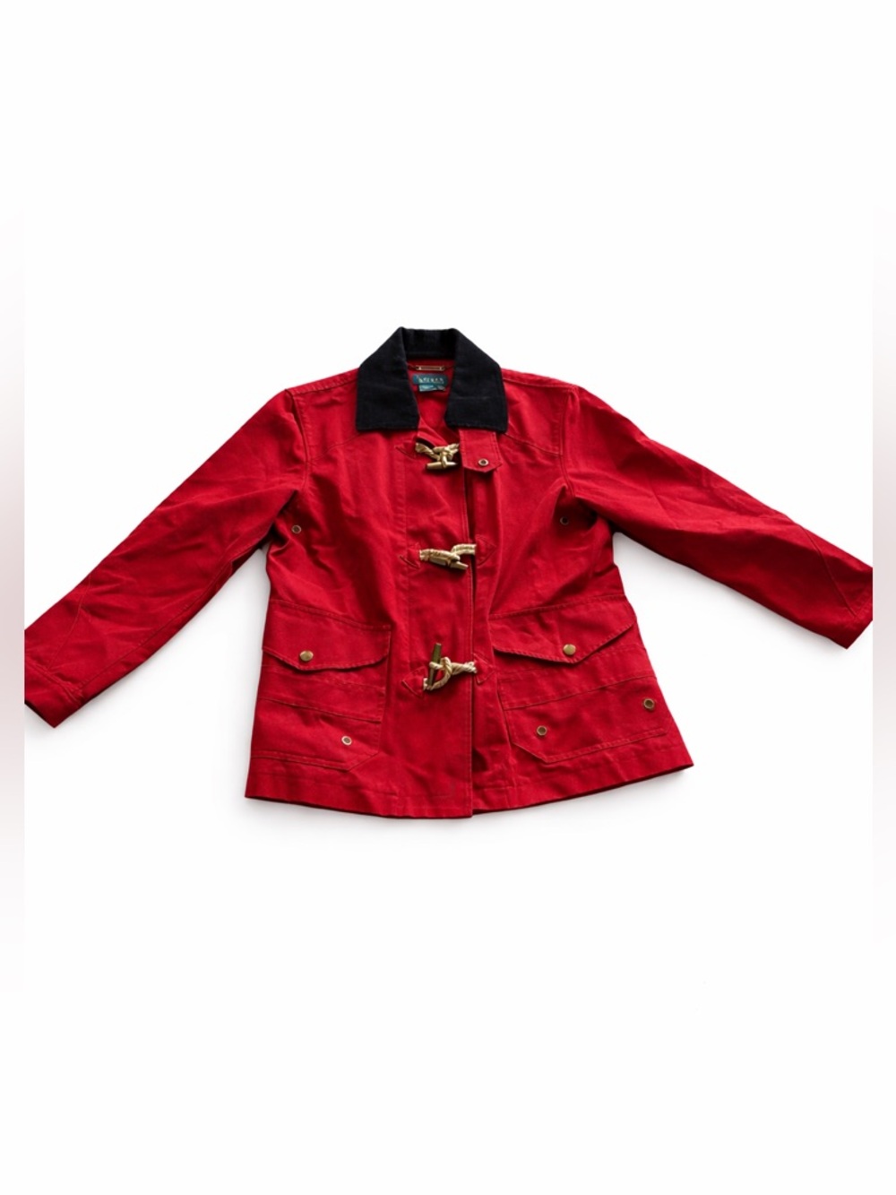 🧥 Lauren Ralph Lauren Red Toggle Barn Jacket – Size M